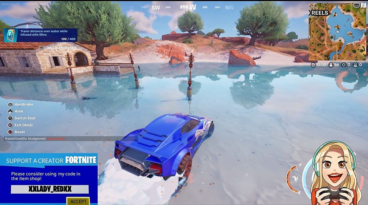 Travel distance over water while infused with Nitro-Fortnite