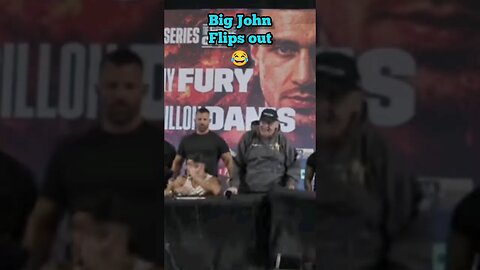 Big John fury flips out and wrecks the place at the Fury Vs KSI press conference lol #johnfury #ksi