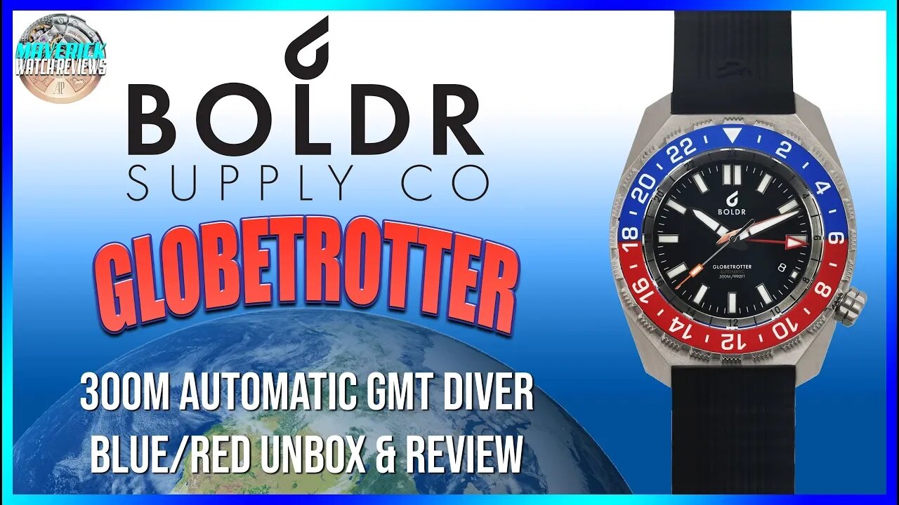 Don't Call Me A Microbrand! | BOLDR Globetrotter 300m Automatic GMT Diver Blue-Red Unbox & Review