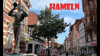 Walking in Hamelin, Germany.