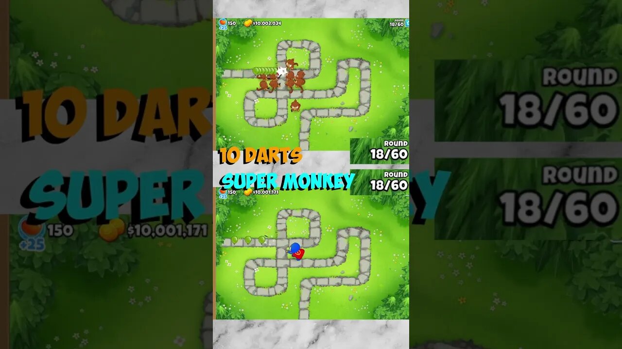 10 Darts VS Super Monkey in BTD6