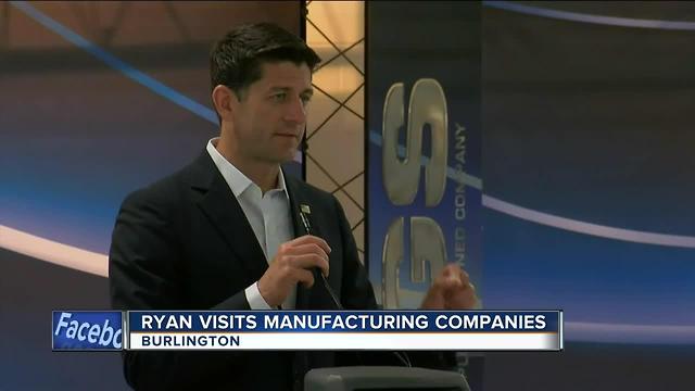 House Speaker Paul Ryan visits manufacturing companies in his district