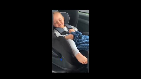 Cute baby in car Amazing!!