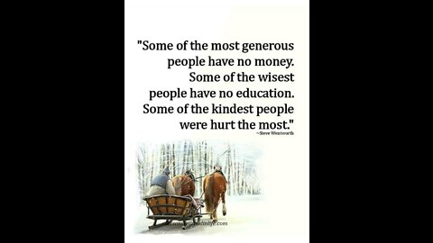Some of the most generous people have no money…