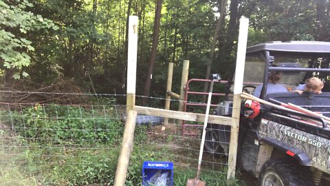 Stretching Fence through the woods with UTV