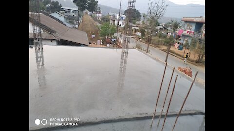 Concrete slab with ready mix