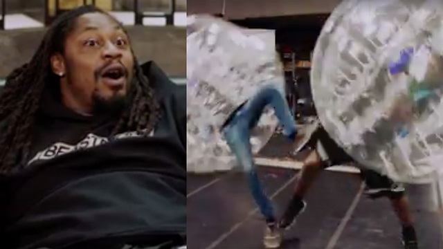 Marshawn Lynch FREAKS OUT Over Girl Being Attacked by a Seal, DESTROYS His Producer in Knockerball