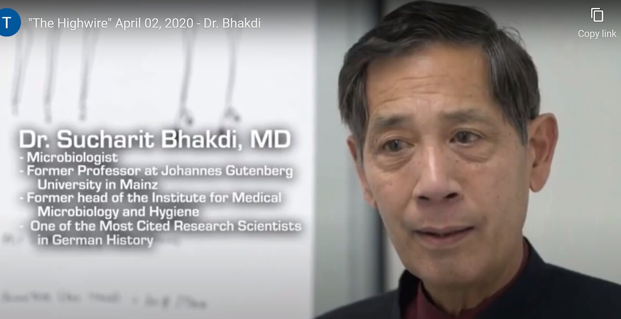 Dr, Bhakdi Sends Out Warning on Covid Jabs. He is the Most Cited Dcctor.