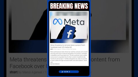 Latest Headlines | Facebook in Crisis: Meta Takes a Stand Against News Censorship | #shorts #news