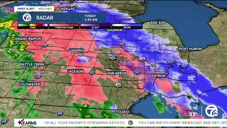 Metro Detroit Forecast: Freezing rain and sleet before warming into the 60s this afternoon