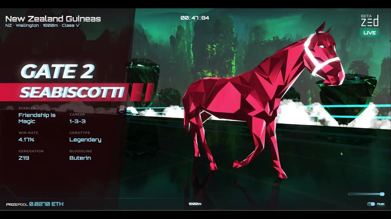 Prize Pool 0.0270ETH Zed Run Horse racing