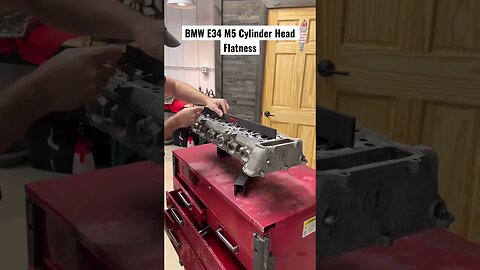 BMW E34 M5 Cylinder Head Flatness #bmw #bmwe34 #bmwm5 #diy #restoration #engine #mechanic #tools