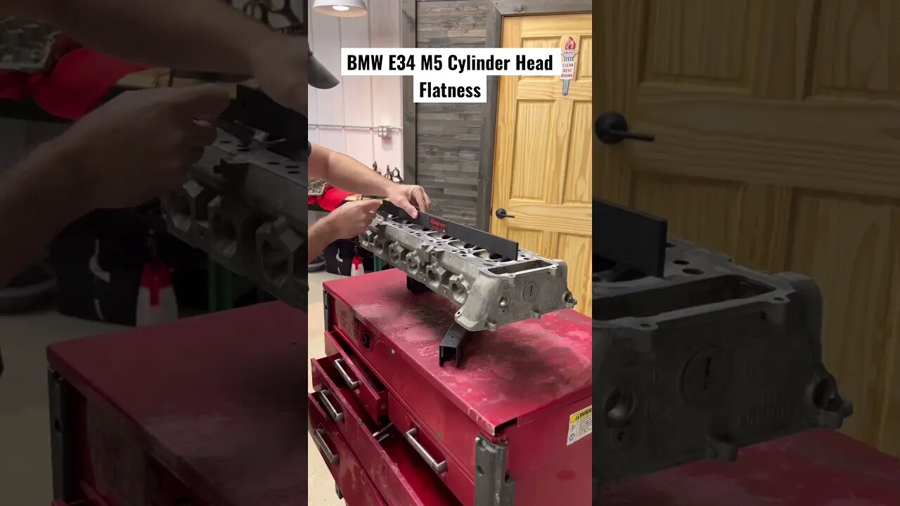 BMW E34 M5 Cylinder Head Flatness #bmw #bmwe34 #bmwm5 #diy #restoration #engine #mechanic #tools