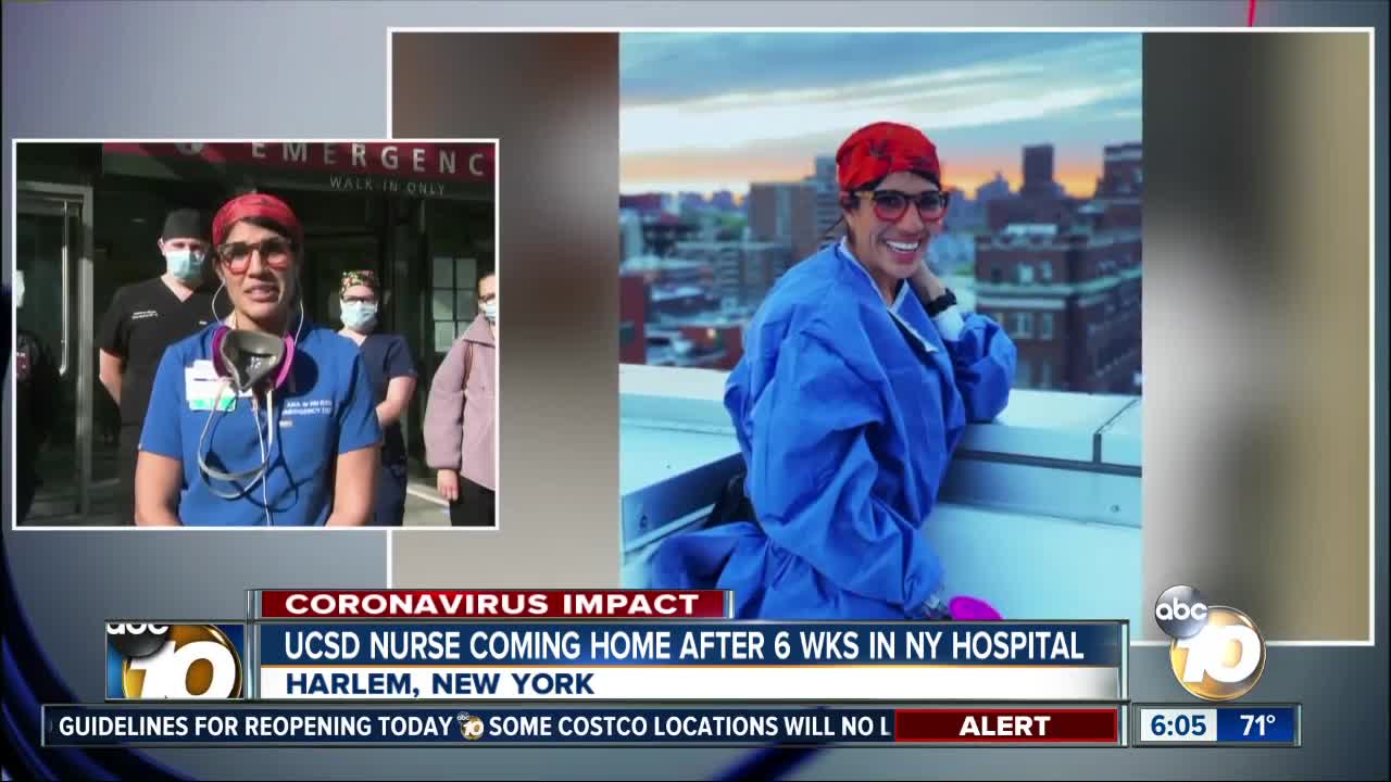 UCSD ER nurse coming home after spending 6 weeks in New York