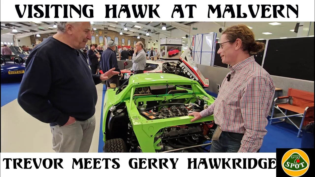 Hawk Cars stand tour with Gerry Hawkridge at the National Kit Car Show Malvern 2023