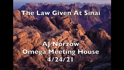 The Law Given At Sinai