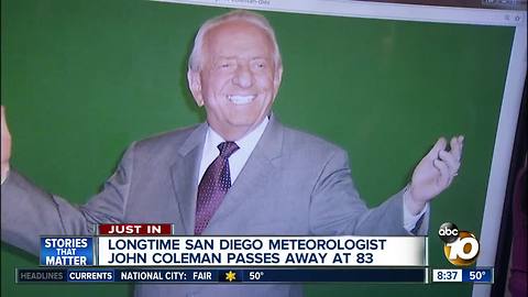 Longtime weatherman John Coleman has died