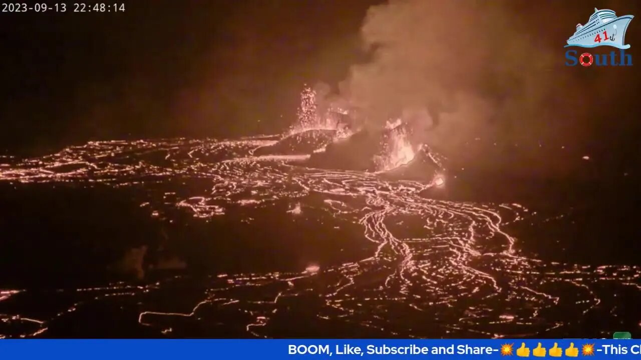 Live In Real Time Kīlauea Volcano, Hawaii (Halemaʻumaʻu crater). 14/09/2023.
