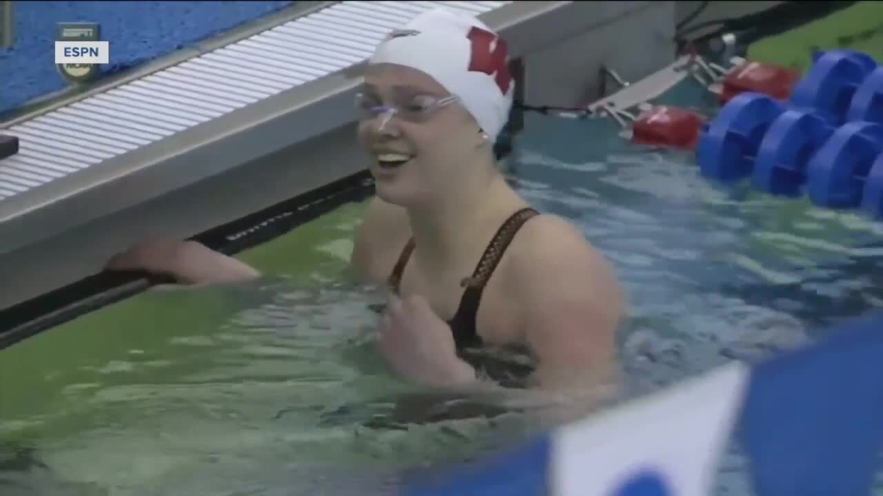 Freshman representing the Wisconsin Badgers in the Olympics