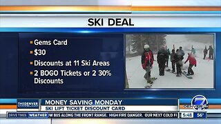 Ski lift ticket discount card