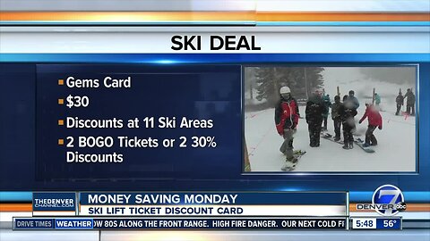 Ski lift ticket discount card