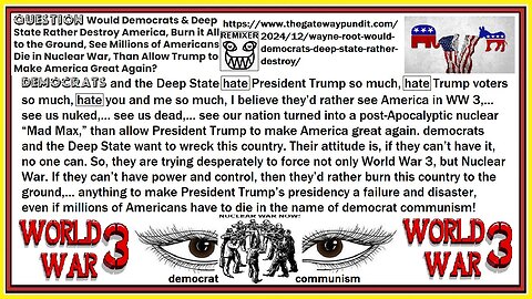 We, the People, knew this when the democrat party stole the 2020 Presidential Election
