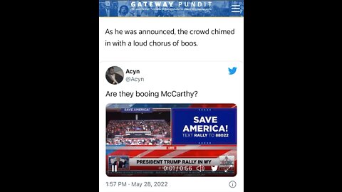 Kevin McCarthy being booed at Rally