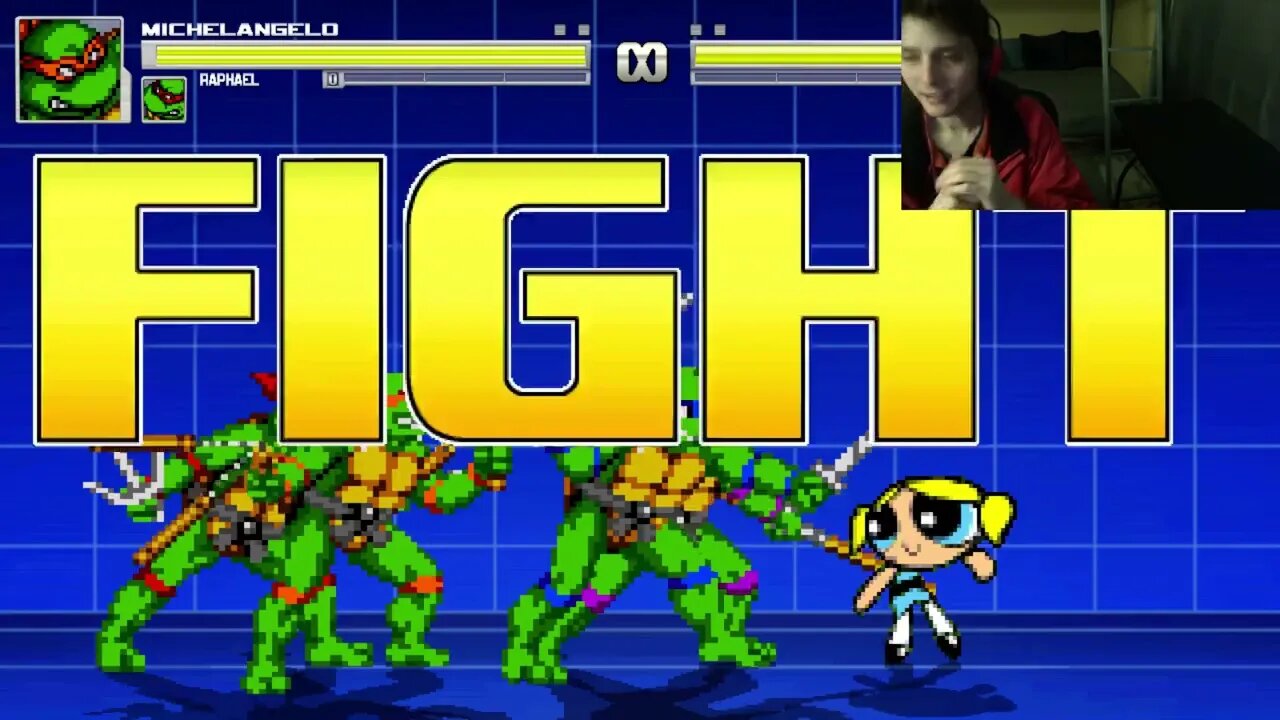 Teenage Mutant Ninja Turtles Characters (Leonardo And Raphael) VS Bubbles In An Epic Battle In MUGEN