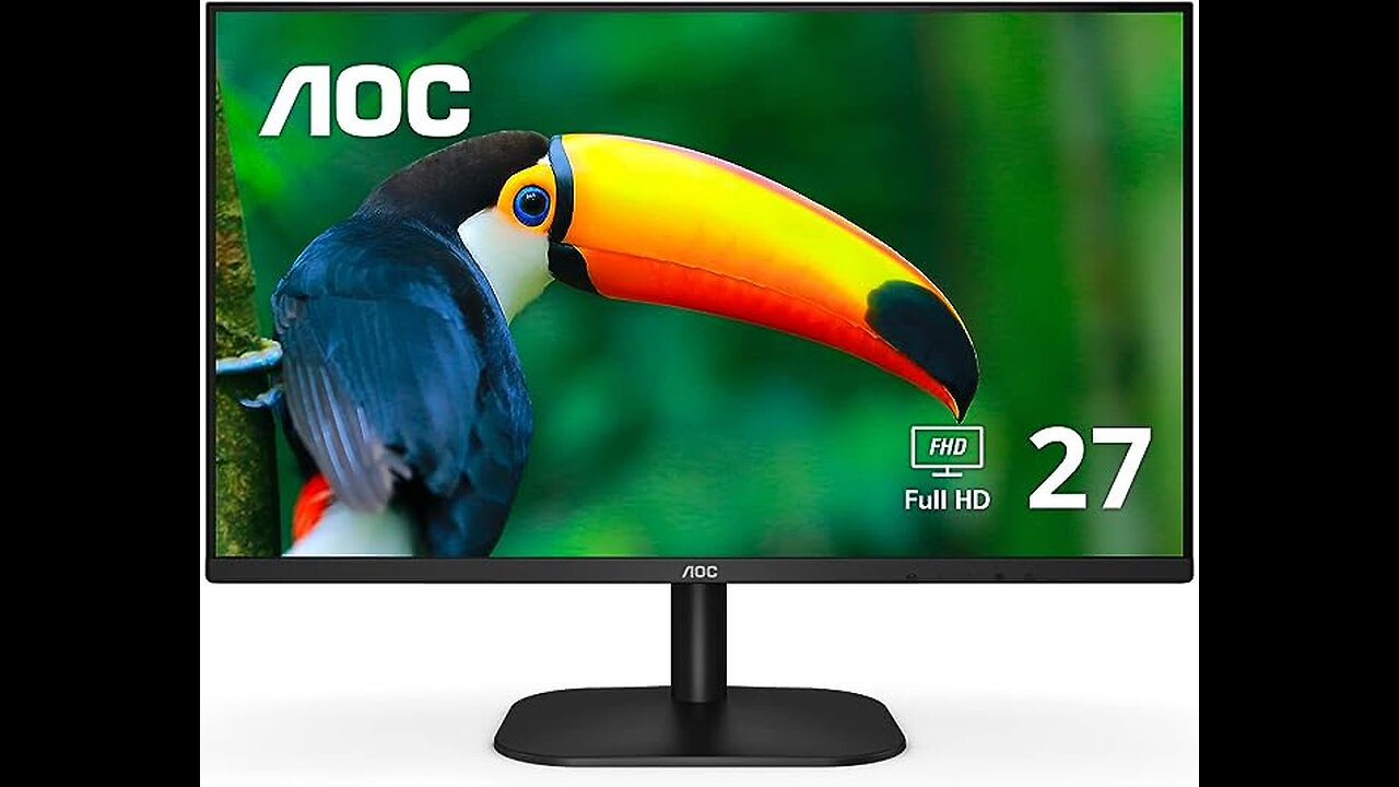 AOC 27B2H 27" Full HD IPS Monitor, 3-Sided Frameless & Ultra Slim Design