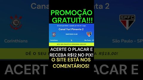 PROMOÇÃO GRATUITA: Acerte o placar e receba via PIX