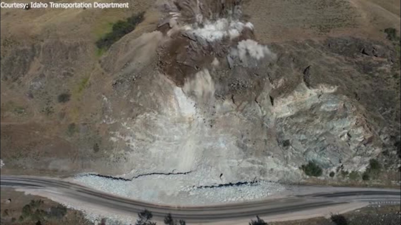 ITD releases drone video of landslide explosion