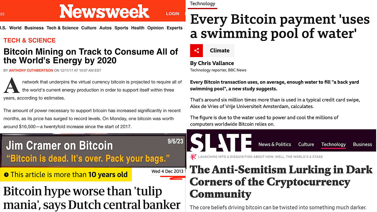 How the Media has treated Bitcoin over the years 🎥🎤🪙📰📺 (Bitcoin hit $40k today) 🤑⬆️