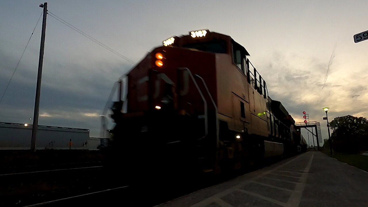 Eastbound Manifest Train 302 With CN 3157 & CN 3216 Locomotives In Ontario