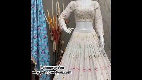 Designer Georgette Heavy Sequence Cotton Thread Embroidery Work Lehenga Choli Set