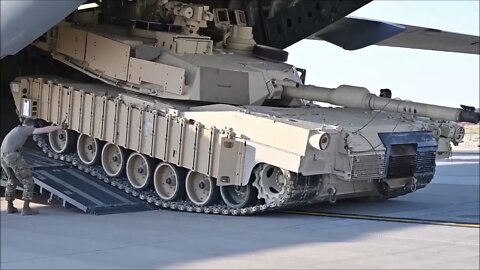 M1A2 SEPv2 Abrams Tank Flies Over Ali Al Salem Air Base, Kuwait
