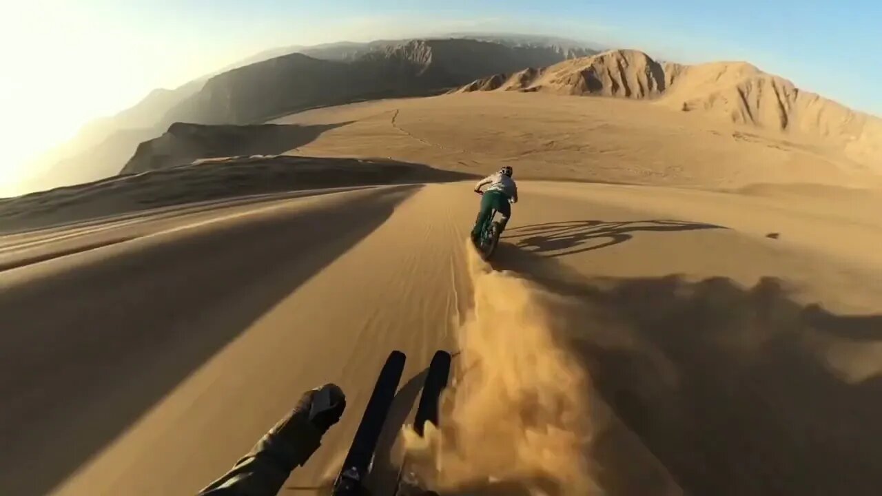 Sand dune cycling, outdoor cross-country, exciting extreme sports