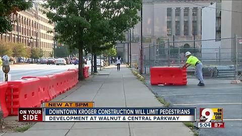 Downtown Kroger construction will mean 2 years of sidewalk, curb lane closures