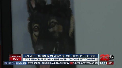 K-9 vests around the country worn in memory of Cal City's fallen police dog