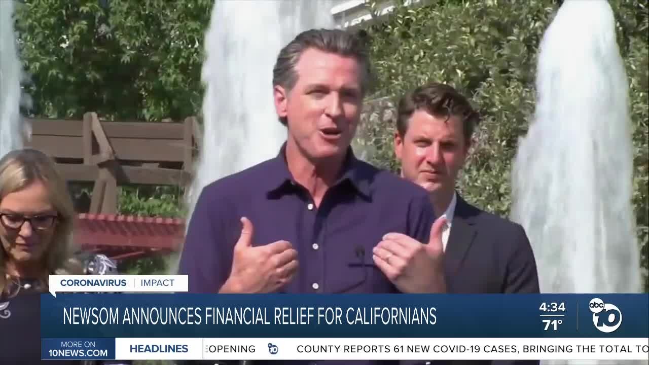 Gov. Newsom announces financial relief for Californians