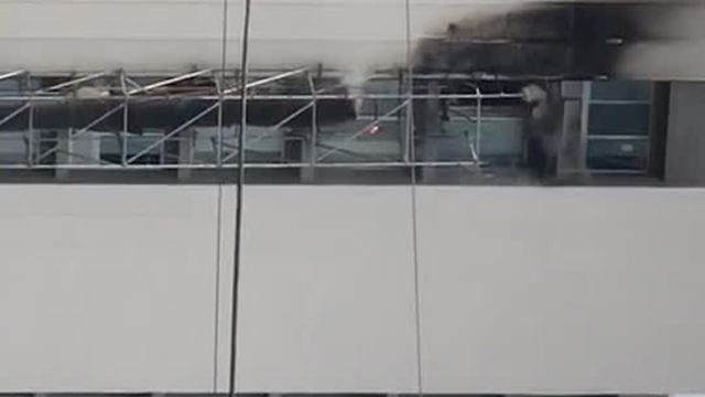 Firefighters fighting fire at Holiday Inn in Grand Chute
