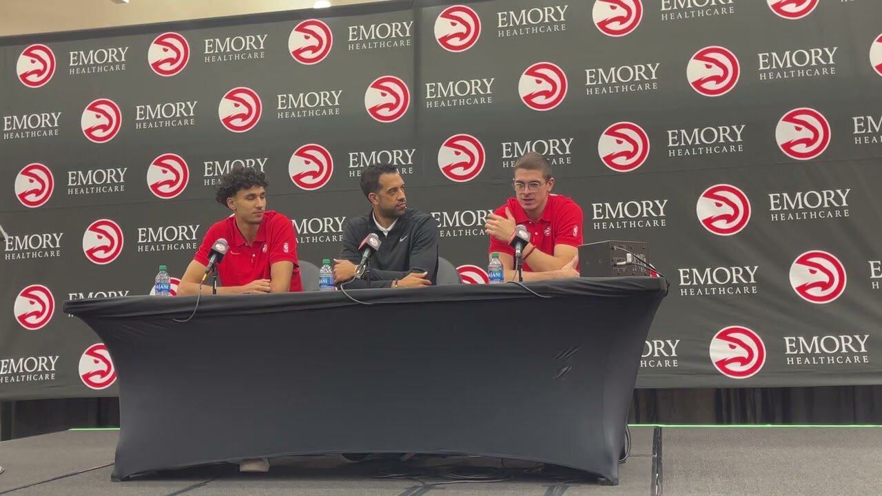 Hawks' First-Ever Pick Zaccharie Risacher & Nikola Djurisic's Press Conference!