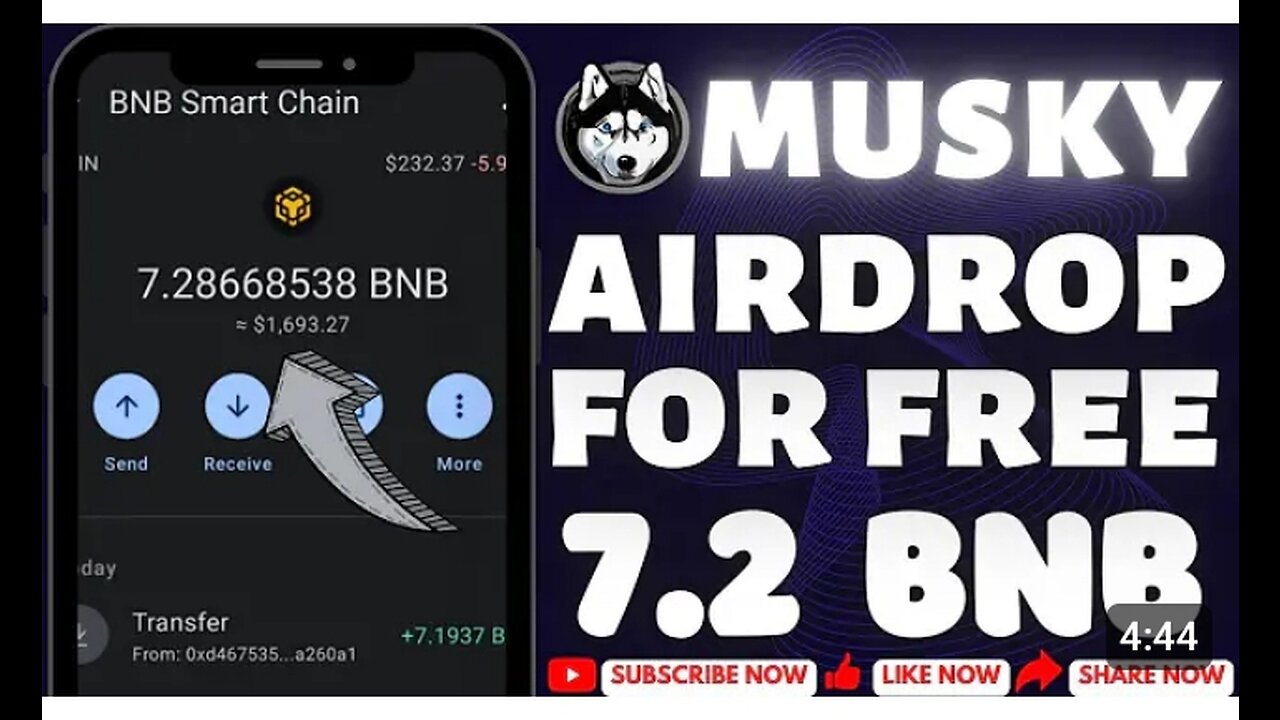 Claim Free Airdrop MUSKY~ 7.3 BNB on Trust Wallet