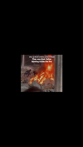 The Moment Three Palestinian Girls Notice Their Father Burning