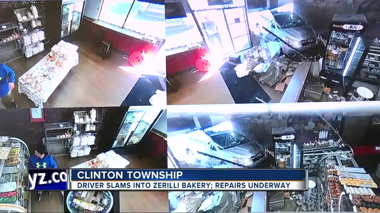 Driver slams into Zerilli Bakery. Repairs are underway