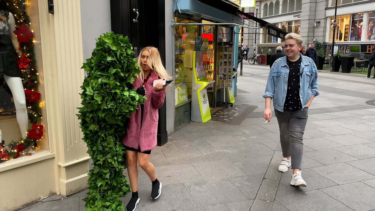 she was surprised to see a moving bush