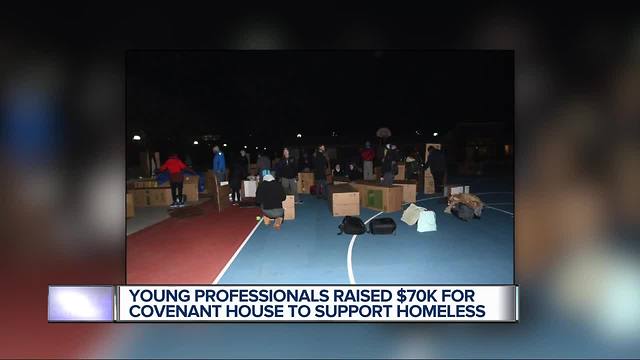 Young professionals sleep outside, raise nearly $70K for Covenant House Michigan