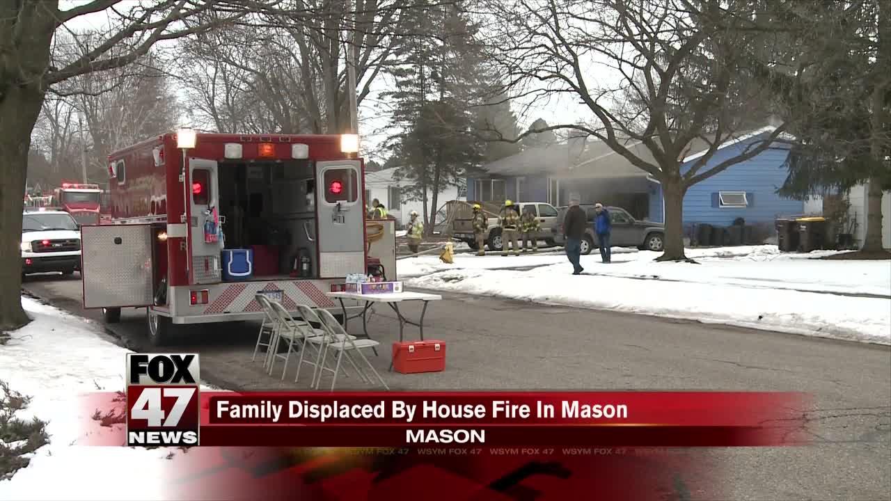 Crews battle house fire in Mason