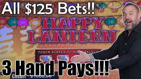 ALL $125 Bets!!! - Happy Lantern - Lightning Link - 3 Hand Pay Jackpots!! Potawatomi