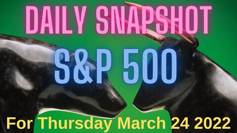 S&P 500 Snapshot Market Outlook For Thursday, March 24, 2022.