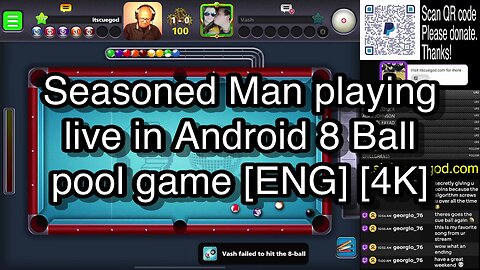 Seasoned Man playing live in Android 8 Ball pool game [ENG] [4K] 🎱🎱🎱 8 Ball Pool 🎱🎱🎱